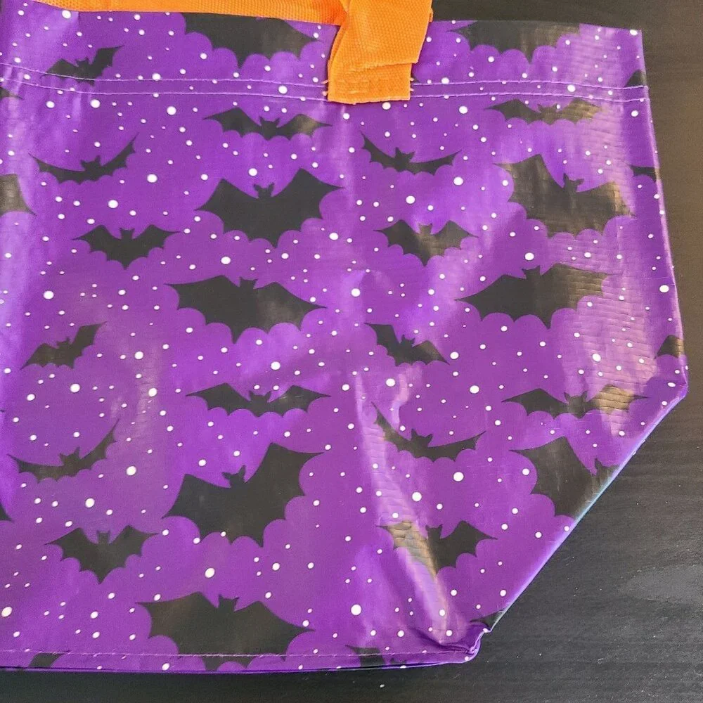 Ikea HÖSTAGILLE KUSTFYR Bag Lilac Purple Bats Pattern Halloween
